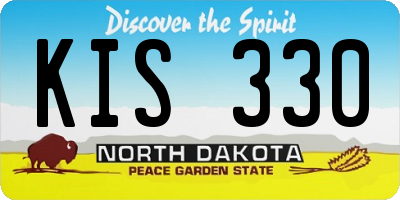 ND license plate KIS330