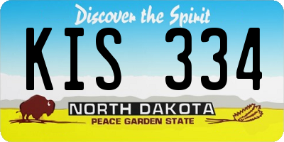 ND license plate KIS334