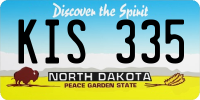 ND license plate KIS335