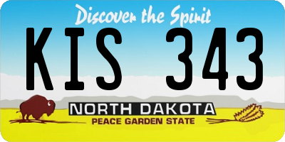 ND license plate KIS343