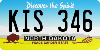 ND license plate KIS346