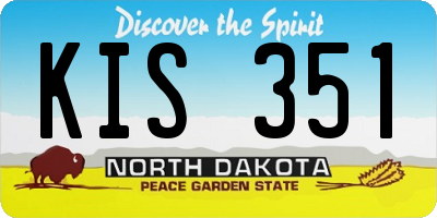 ND license plate KIS351