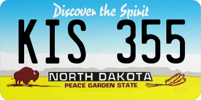 ND license plate KIS355