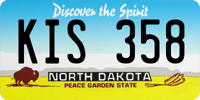 ND license plate KIS358