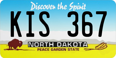 ND license plate KIS367