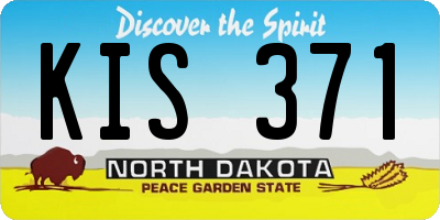 ND license plate KIS371