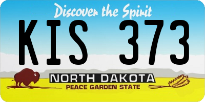 ND license plate KIS373