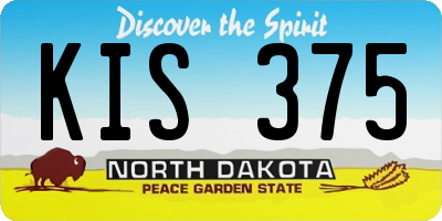 ND license plate KIS375