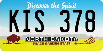ND license plate KIS378
