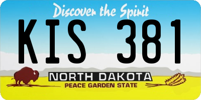 ND license plate KIS381