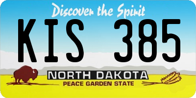 ND license plate KIS385