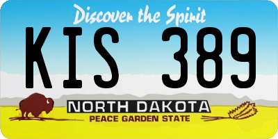 ND license plate KIS389