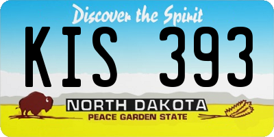 ND license plate KIS393