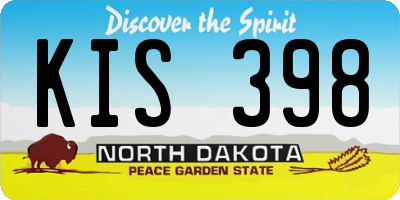 ND license plate KIS398