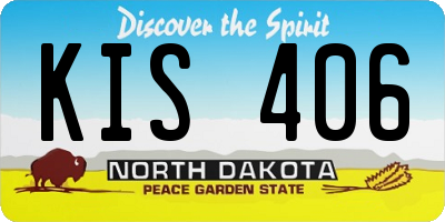 ND license plate KIS406