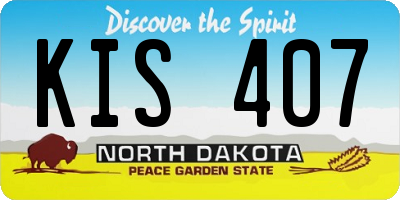 ND license plate KIS407