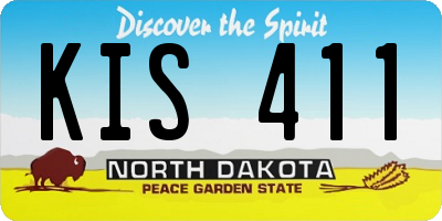 ND license plate KIS411