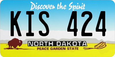 ND license plate KIS424