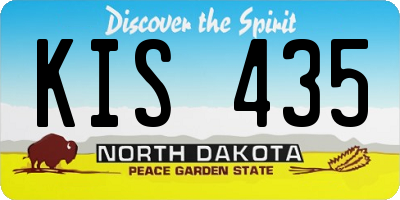 ND license plate KIS435