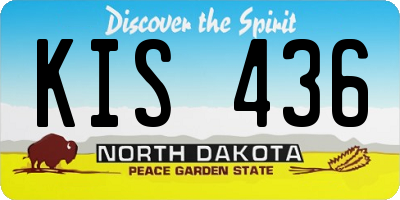 ND license plate KIS436