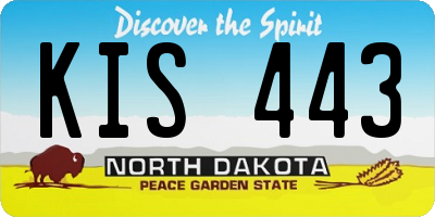 ND license plate KIS443