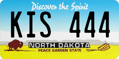 ND license plate KIS444