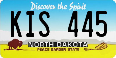 ND license plate KIS445