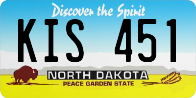 ND license plate KIS451