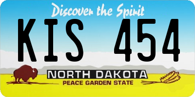 ND license plate KIS454