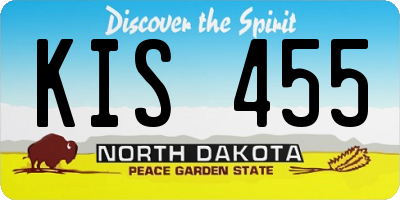 ND license plate KIS455