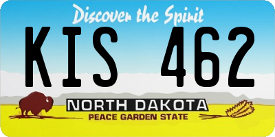 ND license plate KIS462