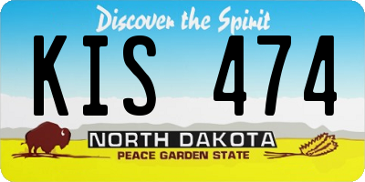 ND license plate KIS474