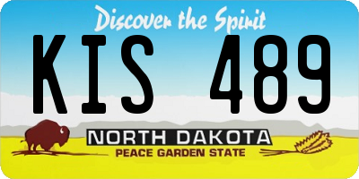 ND license plate KIS489