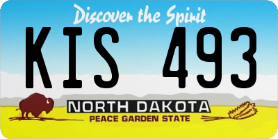 ND license plate KIS493