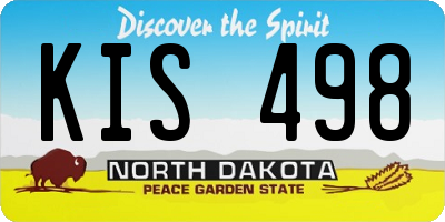 ND license plate KIS498