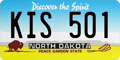 ND license plate KIS501