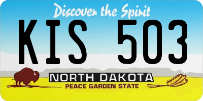 ND license plate KIS503