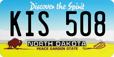 ND license plate KIS508