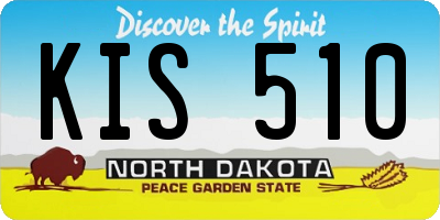ND license plate KIS510