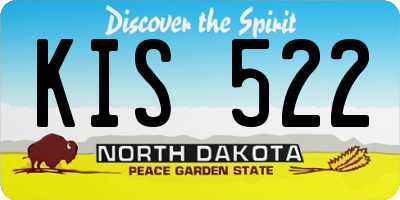 ND license plate KIS522