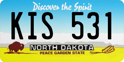 ND license plate KIS531