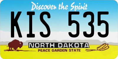 ND license plate KIS535