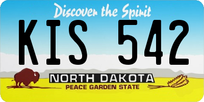 ND license plate KIS542
