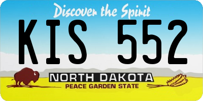 ND license plate KIS552
