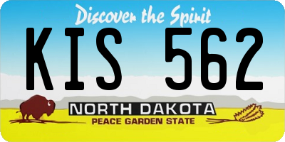 ND license plate KIS562