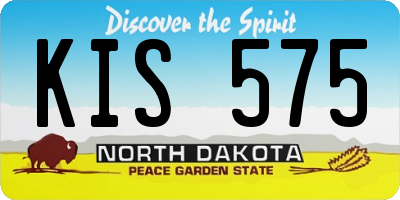 ND license plate KIS575