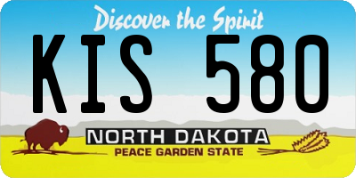 ND license plate KIS580