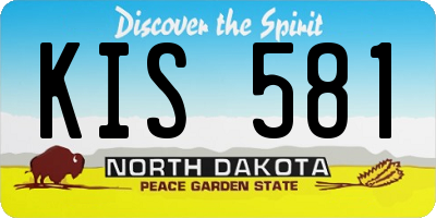 ND license plate KIS581