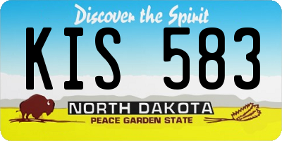 ND license plate KIS583