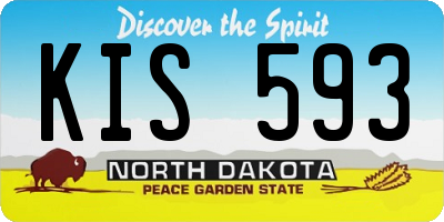 ND license plate KIS593